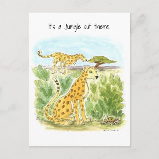 Es ist eine Jungle Cheetah Post Card Postkarte (Vorderseite)