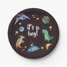 Es ist eine Jungs-Weltraum-Dinosaurier-Galaxie-Bab