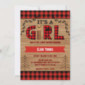 Es ist eine Karierte Mädchendusche aus Rustikal-Ho Einladung (Vorderseite)