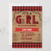 Es ist eine Karierte Mädchendusche aus Rustikal-Ho Einladung (Vorderseite)
