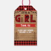 Es ist eine Karierte Mädchendusche aus Rustikal-Ho Geschenkanhänger (Vorderseite)