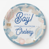 Es ist eine Kinderdusche, die einlädt Pappteller (Vorderseite)