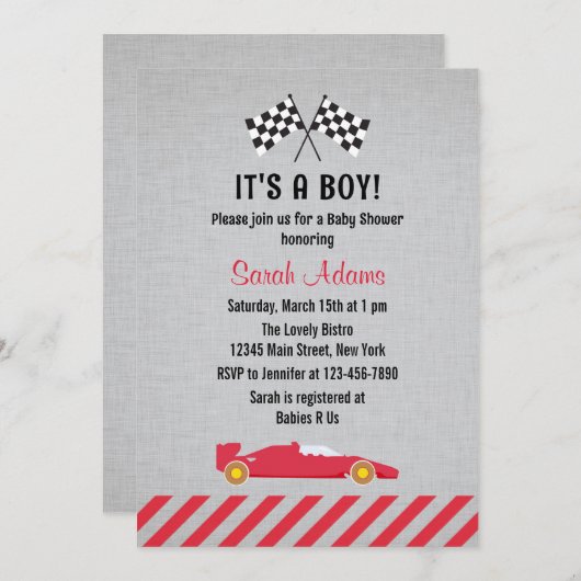 Es ist eine Kinderwagen-Dusche-Einladung Einladung (Vorne/Hinten)