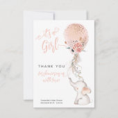 Es ist eine kleine Elefant & Balloon Baby Dusche Dankeskarte (Vorderseite)