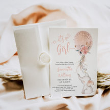 Es ist eine kleine Elefant & Balloon Baby Dusche