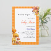 Es ist eine kleine, märchenhafte Babydusche Einladung (Stehend Vorderseite)