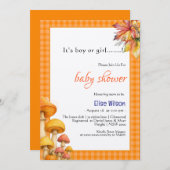 Es ist eine kleine, märchenhafte Babydusche Einladung (Vorne/Hinten)