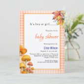 Es ist eine kleine, märchenhafte Babydusche Einladung (Stehend Vorderseite)