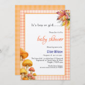 Es ist eine kleine, märchenhafte Babydusche Einladung (Vorne/Hinten)