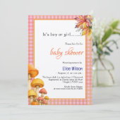 Es ist eine kleine, märchenhafte Babydusche Einladung (Stehend Vorderseite)