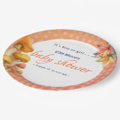 Es ist eine kleine, märchenhafte Babydusche Pappteller (Schrägansicht)