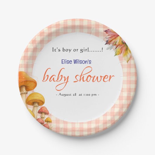 Es ist eine kleine, märchenhafte Babydusche Pappteller (Vorderseite)