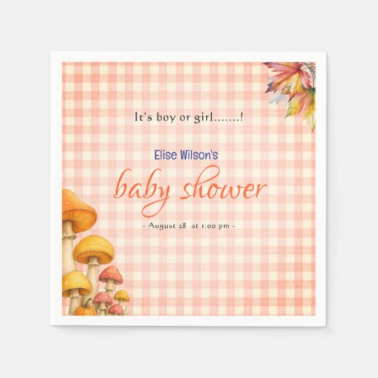 Es ist eine kleine, märchenhafte Babydusche Serviette (Vorderseite)