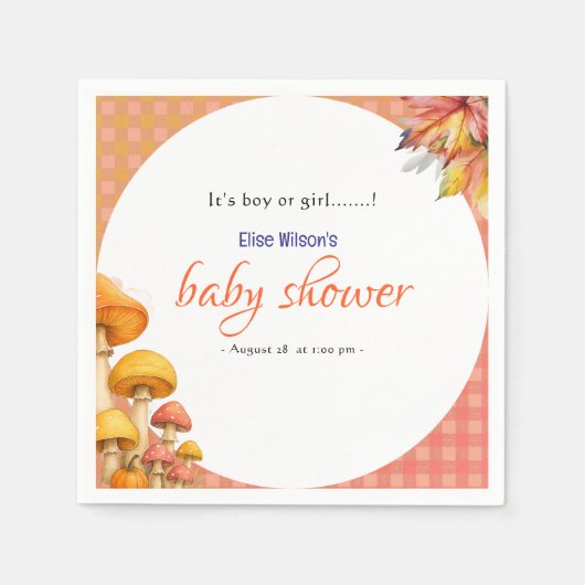 Es ist eine kleine, märchenhafte Babydusche Serviette (Vorderseite)