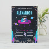 es ist eine kosmische Feier 5. Geburtstag Einladung (Stehend Vorderseite)