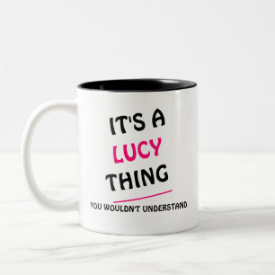 Es ist eine Lucy-Sache, die man nicht verstehen wü Zweifarbige Tasse