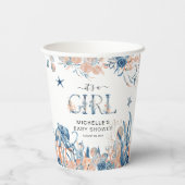 Es ist eine Mädchen-Aquarell-Unterwasser-Kinderdus Pappbecher (Rückseite)