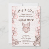 Es ist eine Mädchen-Baby-Ankündigung Dusche Einlad (Vorderseite)