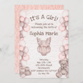 Es ist eine Mädchen-Baby-Ankündigung Dusche Einlad (Vorne/Hinten)