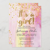 Es ist eine Mädchen-Baby-Dusche Aquarell-Einladung Einladung (Vorne/Hinten)