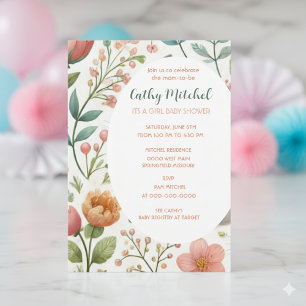 Es ist eine Mädchen-Baby-Party-Blumen-Einladung Einladung