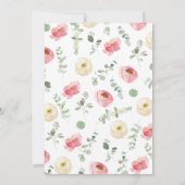 Es ist eine Mädchen-Babydusche Einladung (Rückseite)