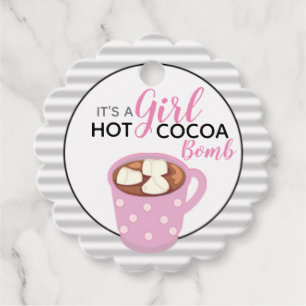 Es ist eine Mädchen-Babydusche Heiße Kakaombe Geschenkanhänger