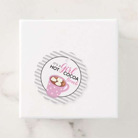 Es ist eine Mädchen-Babydusche | Heiße Kakaombe Geschenkanhänger (Beispiel)