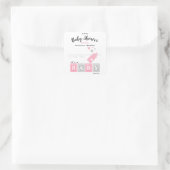 Es ist eine Mädchen-Babydusche Quadratischer Aufkleber (Tasche)