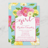 Es ist eine Mädchen-Blumengarten-Babydusche Einlad Einladung (Vorne/Hinten)