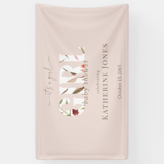 Es ist eine Mädchen-Blush-Baby-Dusche Banner (Vertikal)