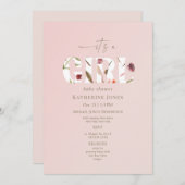 Es ist eine Mädchen-Blush-Baby-Dusche II Einladung (Vorne/Hinten)