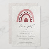 ES IST EINE MÄDCHEN-BLUSH-PINK-RAINBOW-BABY-SHOWER DANKESKARTE (Vorne/Hinten)