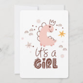 Es ist eine Mädchen-Dinosaurier-Babydusche Einladung (Rückseite)