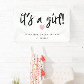 es ist eine Mädchen einfache rosa Herz-Babyparty Banner (Insitu)