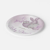 Es ist eine Mädchen-Elefanten-Mädchen-Dusche Pappteller (Schrägansicht)