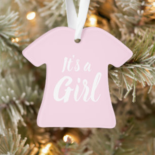 Es ist eine Mädchen, hellrosa Babydusche, Geschle Ornament