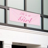 Es ist eine Mädchen, hellrosa Babydusche, Geschlec Banner (Äußeres Gebäude)