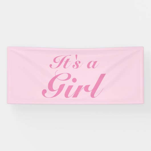 Es ist eine Mädchen, hellrosa Babydusche, Geschlec Banner (Horizontal)