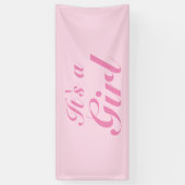 Es ist eine Mädchen, hellrosa Babydusche, Geschlec Banner (Vertikal)