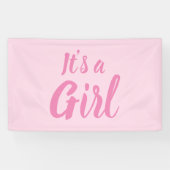 Es ist eine Mädchen, hellrosa Babydusche, Geschlec Banner (Horizontal)