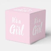 Es ist eine Mädchen, hellrosa Babydusche, Geschlec Geschenkschachtel (Rückseite)
