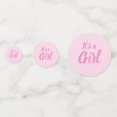 Es ist eine Mädchen, hellrosa Babydusche, Geschlec Konfetti (Rückseiten)