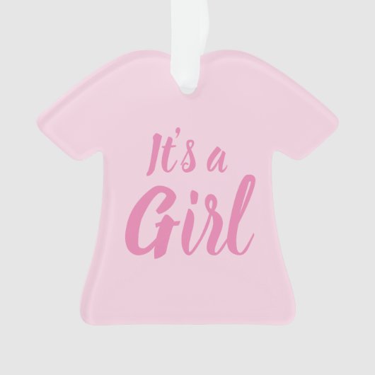 Es ist eine Mädchen, hellrosa Babydusche, Geschlec Ornament (Vorderseite)