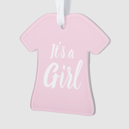 Es ist eine Mädchen, hellrosa Babydusche, Geschlec Ornament (Vorderseite)