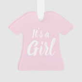 Es ist eine Mädchen, hellrosa Babydusche, Geschlec Ornament (Rückseite)