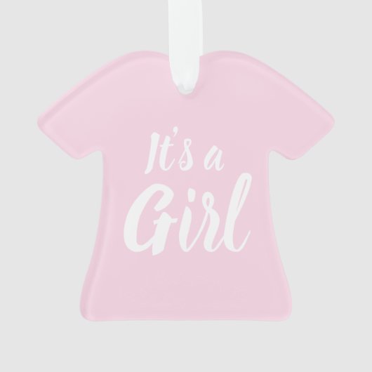 Es ist eine Mädchen, hellrosa Babydusche, Geschlec Ornament (Rückseite)
