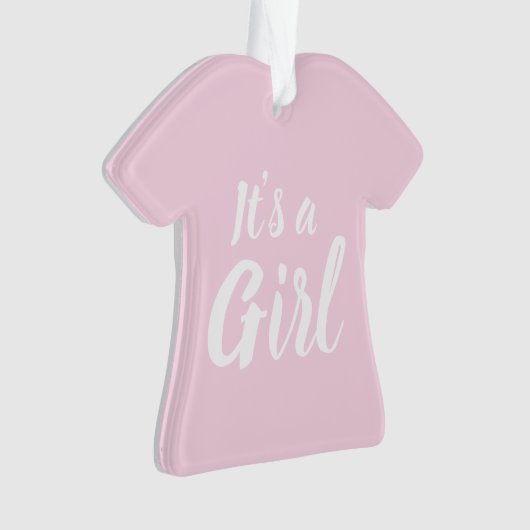 Es ist eine Mädchen, hellrosa Babydusche, Geschlec Ornament (Vorderseite)