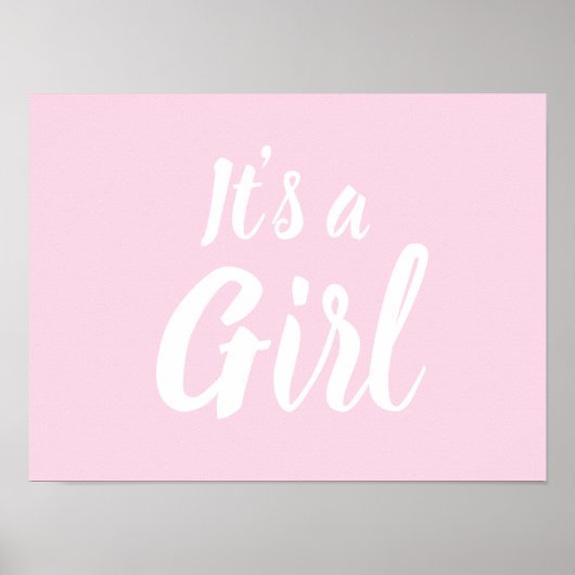 Es ist eine Mädchen, hellrosa Babydusche, Geschlec Poster (Vorne)