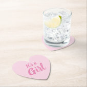 Es ist eine Mädchen, hellrosa Babydusche, Geschlec Untersetzer (Vor Ort)